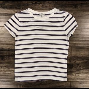 Blue and White Striped T-shirt